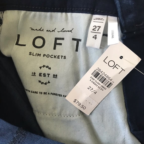 LOFT | Legging Skinny Jeans Slim Pockets Dark Indigo NWT Size 4 - Picture 8 of 9